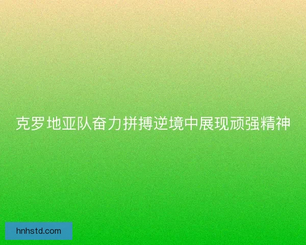 克罗地亚队奋力拼搏逆境中展现顽强精神
